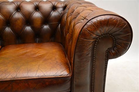 Antique Deep Buttoned Leather Chesterfield Sofa | Marylebone Antiques