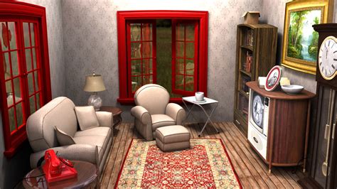 ma stylized cartoon room