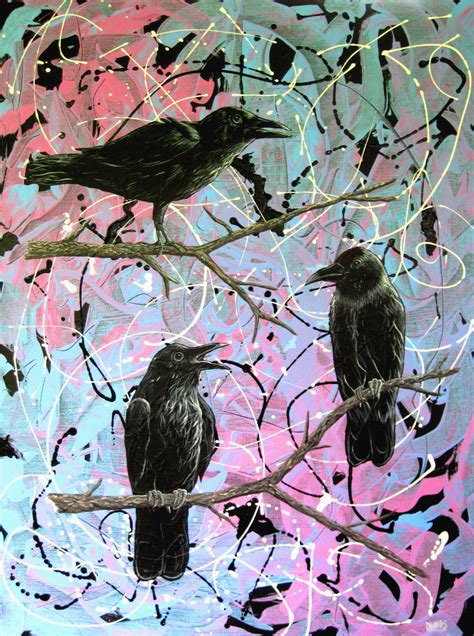 "Crows with Abstract No.1" (Original art by Donald Woods)