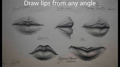 Draw and shade lips from any angle with only one pencil - YouTube