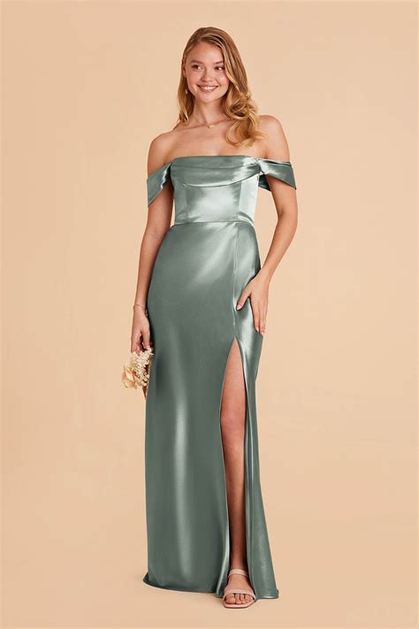 Mia Seaglass Satin Dress | Birdy Grey