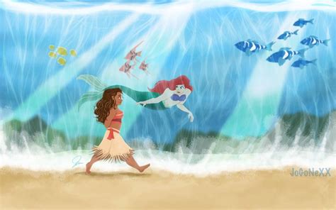 Parting the ocean. Moana and Ariel 〖 Disney Moana Waialiki The Little Mermaid Ariel 〗 | Disney ...