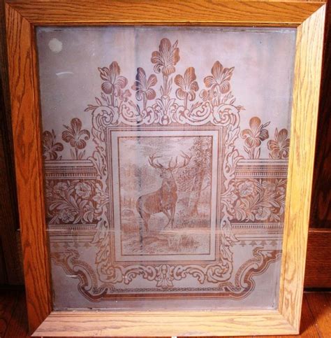 Antique Etched Glass Window of Stag | Antiques, Small cottage homes, Glass window