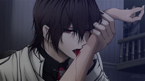 aridan black blood brown hair dark fang kuran kaname male red eyes ...