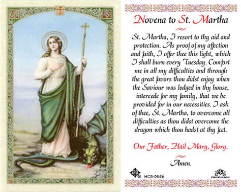 Novena to St. Martha - #Miracle #Prayer to SHARE - Patron of #Cooks