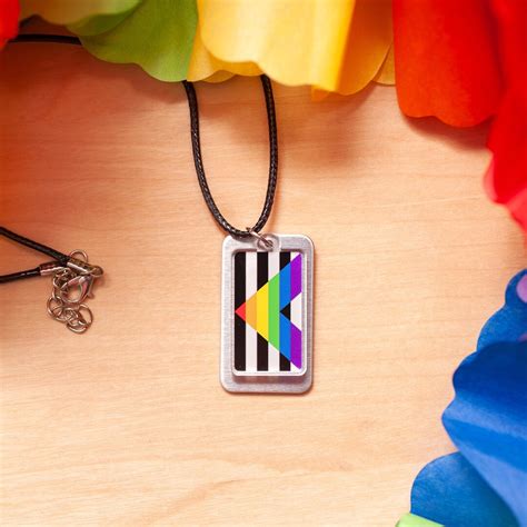 Ally pride flag necklace lgbt dog tag necklace - Etsy Nederland