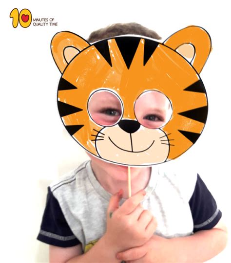 Tiger Paper Mask Template – 10 Minutes of Quality Time