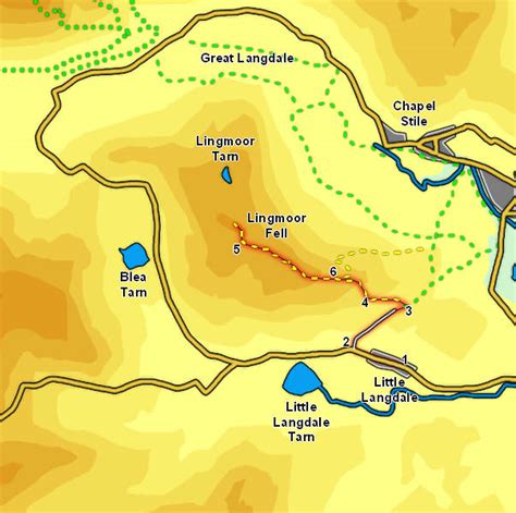 Map: Lingmoor Fell from Little Langdale