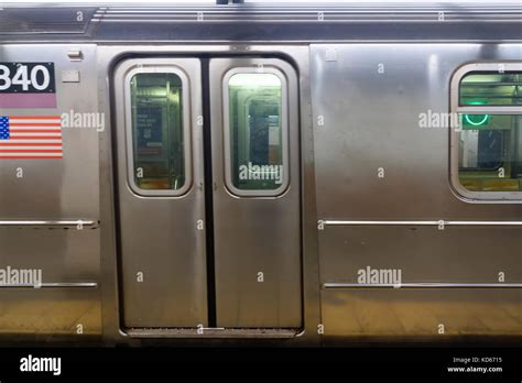 Subway train metal doors Stock Photo - Alamy