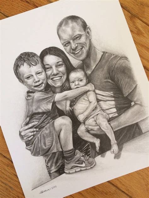 CUSTOM Family Portrait 8x10 Pencil Drawing From your | Etsy | Custom ...