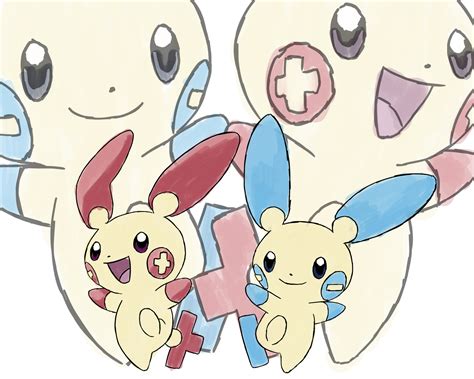 Plusle and Minun by sinolonis on Newgrounds