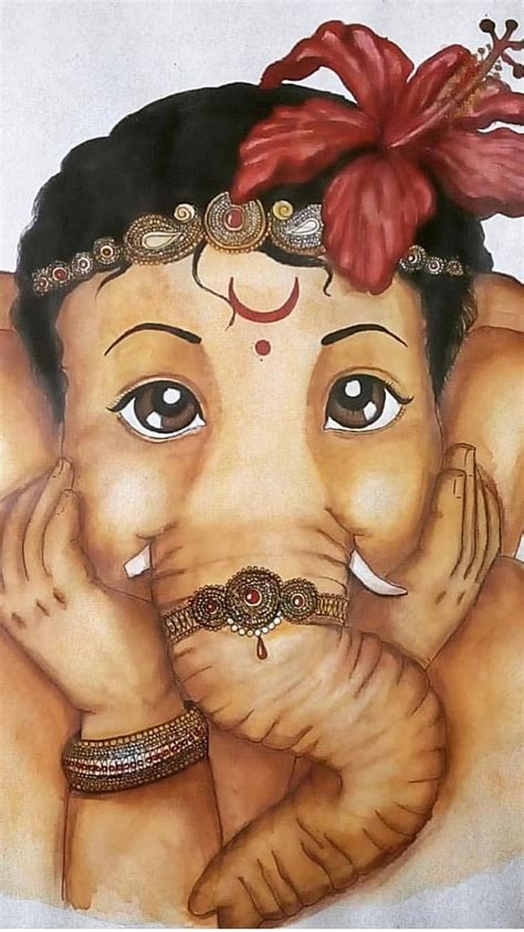 Ganesh Ganpati With Painting Effect, ganesh ganpati, painting effect, HD phone wallpaper | Peakpx