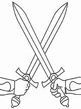 Sword Coloring Pages Weapons Sketch Page sketch template