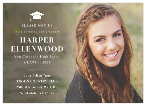 Commencement Cap Graduation Invitations by Basic Invite