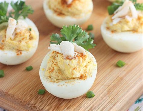 Crab Deviled Eggs - The Cooking Bride