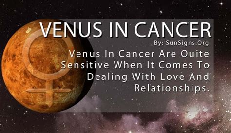 Venus In Cancer Meaning: Being Sensitive In Love - SunSigns.Org