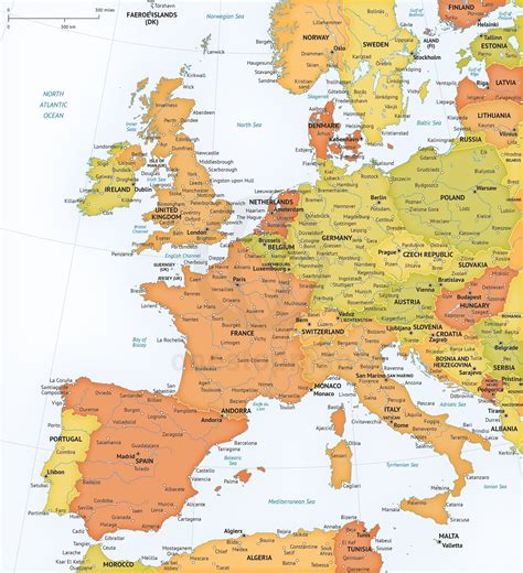 Printable Map Of Western Europe