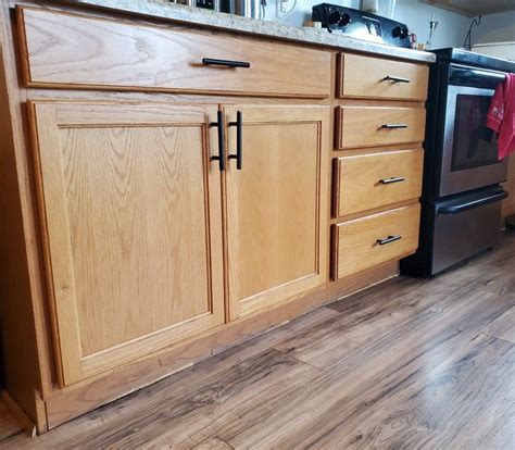 Honey Oak Cabinets With Black Hardware