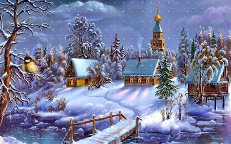 Snowy Christmas Village - HD Wallpapers Blog | Christmas scenes, Christmas pictures, Christmas ...