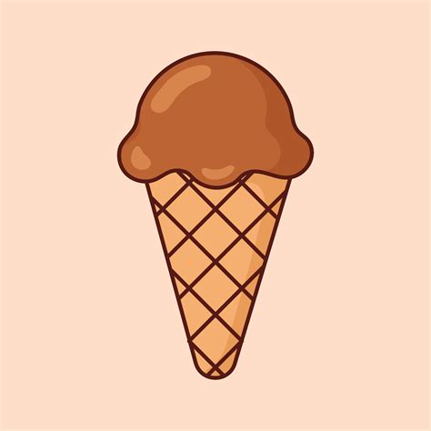 Melting chocolate ice cream scoop cartoon icon vector. Desserts and ...