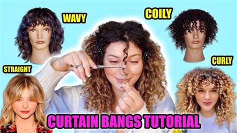 How To Cut Curtain Bangs Yourself Curly Hair