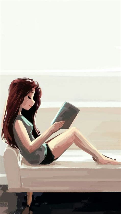 Book Girl uploaded by G!_, anime girl reading book HD phone wallpaper ...