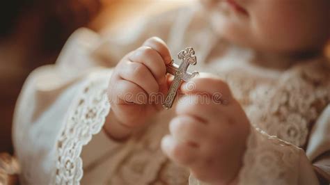 Baptism of a Child Cross in Hands. Selective Focus Stock Image - Image ...