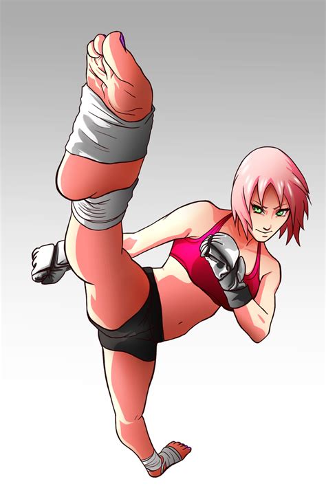 Sakura Fighting Stance + free line art by Art-Gem on DeviantArt