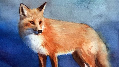 Watercolor Painting of a Fox - How to Paint Fur - YouTube