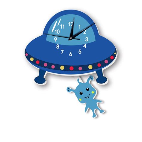 Alien Nordic Clock Wall Background Child Room Cartoon Home Decoration Accessories Modern Hanging ...