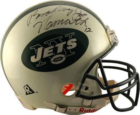 Joe Namath Signed New York Jets Football Helmet and Poster Lot