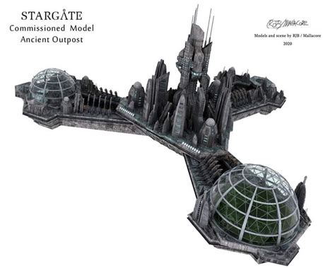 Futuristic City with Stargate Commissioned Model Ancient Outpost