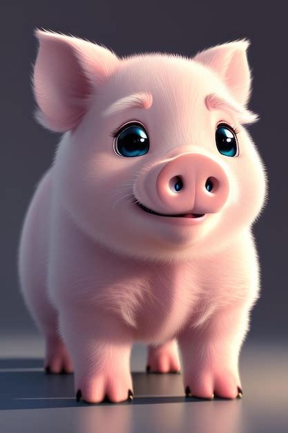 Premium AI Image | Cute adorable little pig cub Generative AI