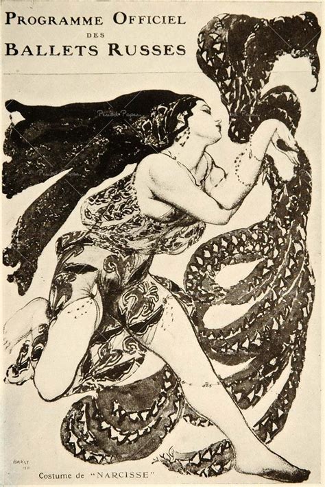 Bakst's images for costume design on a Ballets Russes program cover | Ballet posters, Ballet ...