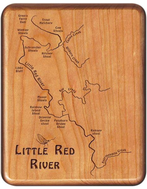 Little Red River Map Custom Fly Box Handcrafted, Custom Designed, Laser ...