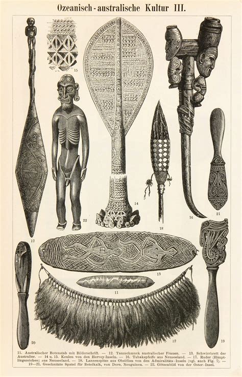 Pacific Islander Culture Print, Circa 1880