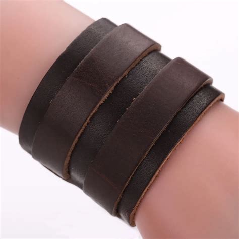 Mens Wide Leather Wristbands | donyaye-trade.com