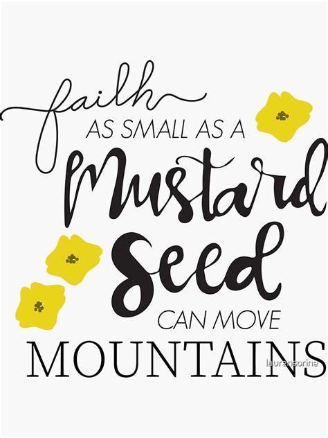 "Mustard Seed Faith Matthew 17:20" Sticker for Sale by laurensorine | Redbubble