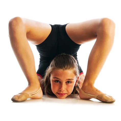 Unhappy gymnast doing exercise Stock Photo by ©nanka-photo 81781916