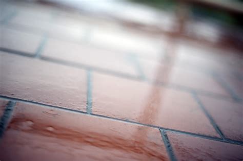 Free Stock Photo 10934 Reflections in Wet Brick Tiles in Rainy Weather | freeimageslive