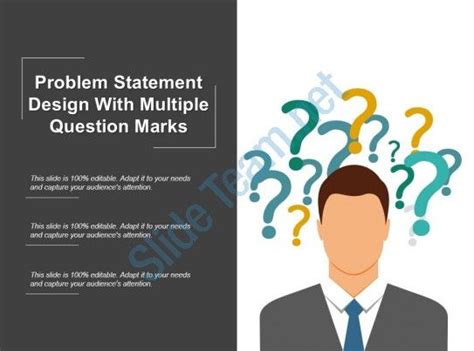 problem statement design with multiple question marks powerpoint layout ...