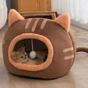 Pet Soft Bed Warm Cave Nest Sleeping Bed Kitty Shape Puppy - Temu