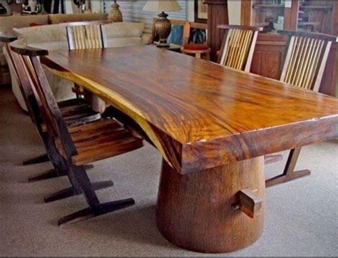 Pin by Ashok Nair on Kitchen design | Unique wood furniture, Slab dining tables, Log furniture