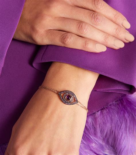 Netali Nissim Rose Gold, Amethyst and Quartz Protected Bracelet | Harrods UK