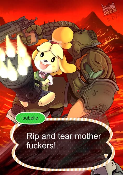 Doom Slayer and Isabelle by ElDevoradorDeFlanes on Newgrounds