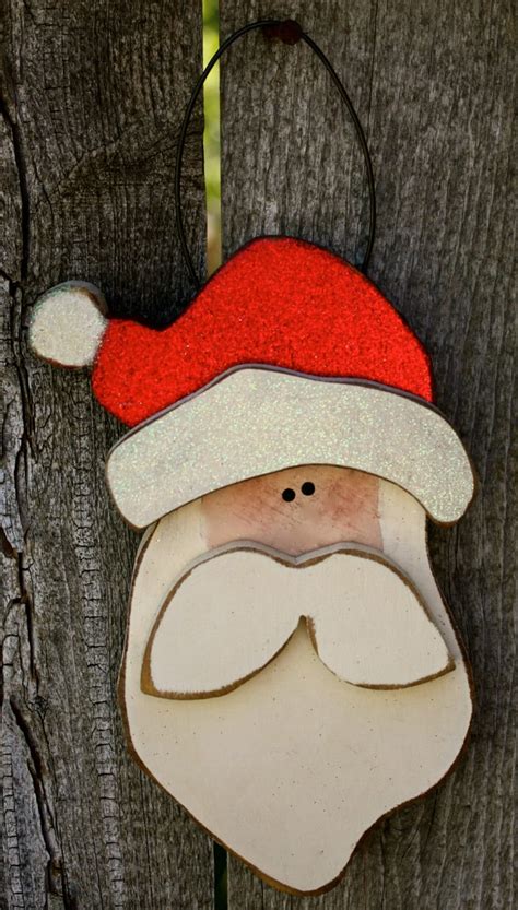 Santa Ornament Christmas Decor Wood Santa Claus Ornament