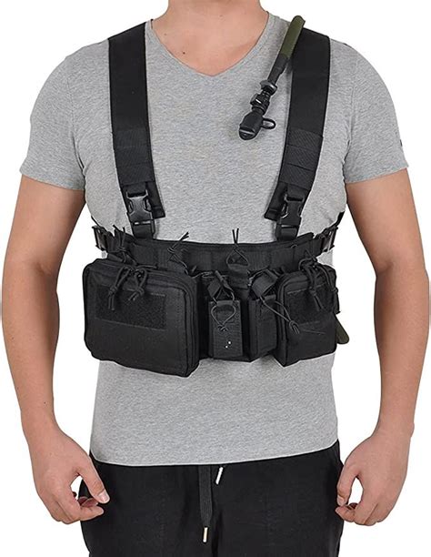 TWSOUL Tactical Chest Rig with Multifunctional Pouch & X Strap ...