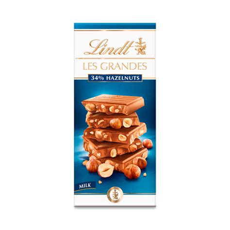 Lindt Les Grandes Milk Chocolate Hazelnut Bar 150g