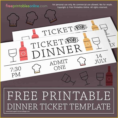 43 Dinner Ticket Template Free | Heritagechristiancollege