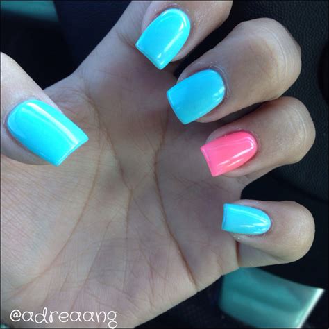 Blue And Pink Nails